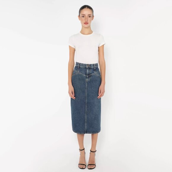 Celine Denim Midi Skirt, size 28. Fits like 27/28 - Picture 12 of 12